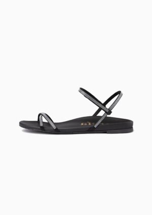 Sandal | Black Nappa Crystal